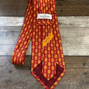 Valentino 100% Silk Abstract Print Necktie